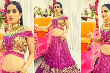 Urfi Javed flaunts her Desi Look with a Pink Bridal Lehenga