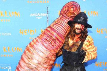 Truly scary Halloween Heidi: Heidli Klum dresses as a worm for Halloween