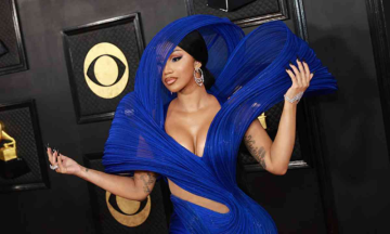 Cardi B just adorned a Gaurav Gupta at the Grammy's