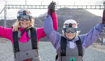 World's fastest zipline and an 85-year old woman is riding it