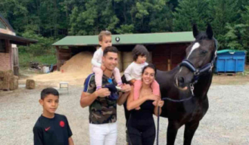 Christiano Ronaldo and Georgina with kids