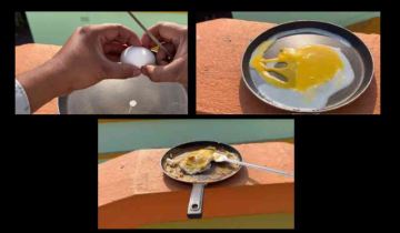 Viral Video- Vlogger Cooks an Omelet on Terrace Using Sun's Heat