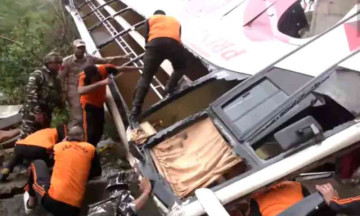 10 pilgrims dead, 66 injured Bus Falls Down From Bridge In Jammu