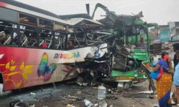 Cuddalore accident : 4 dead and 80 injured, as two busses sped into a full frontal collision