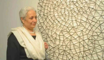 Indian American printmaker Zarina Hashmi on Google Doodle today