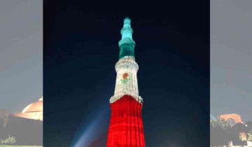 Qutub Minar does a Burj Khalifa, lights up to celebrate Mexican Independence Day