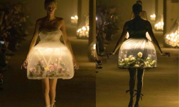 Paris Fashion Week shines with 3D lit lamp dresses