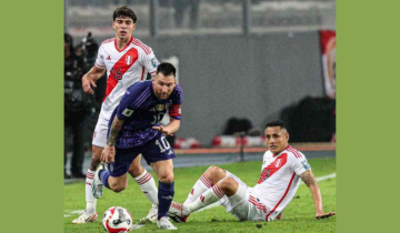 Lionel Messi's double goals lead Argentina to a 2-0 victory against Peru