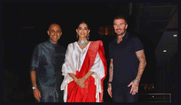 David Beckham mingles with Karisma Kapoor, Malaika Arora, and others during Sonam Kapoor's party