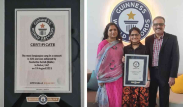 Guinness World Record for singing in 140 lingos set by 18 y/o UAE-based Indian