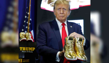 Donald Trump is now selling shoes, after a $355m court fine was imposed