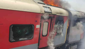 Two Train Coaches on Fire near the Secunderabad Railway Station