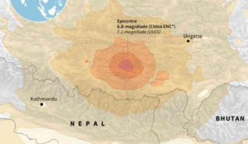 7.1 massive earthquake in Nepal, originating from Japan