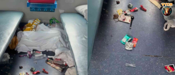 Class 10 Students Leave Train Coach Completely Trashed