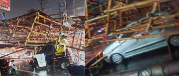 Ceremonial gate suddenly collapsed near the Silchar railway station in Assam