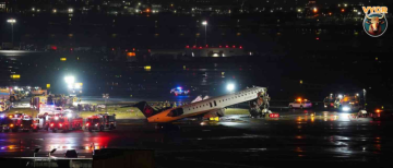 Air Canada Flight AC8646 collided with a Port Authority fire truck during landing!
