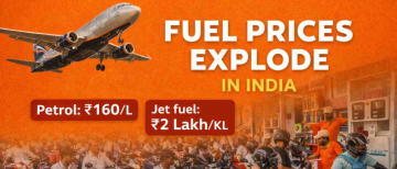 Fuel Shock in India: Petrol Hits ₹160, Jet Fuel Briefly Crosses ₹2 Lakh Mark