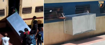 Viral Video: Passenger Ties Oversized Luggage To Train Window in Bihar