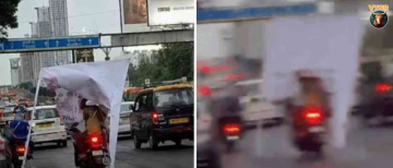 Thane Overbridge Accident: Massive Birthday Banner Collapses on Moving Biker