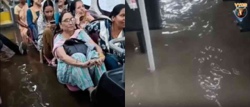 Shocking Viral Video: Passengers Trapped as Floodwaters Completely Fill a Bus in Delhi