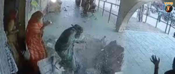 Horrifying CCTV: Hospital Ceiling Plaster Collapses on Woman in Rajasthan's Churu