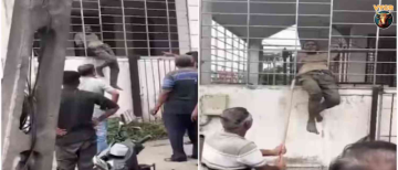 Caught in the Act: Suspected Thief Gets Stuck in Iron Grill Overnight in Surat