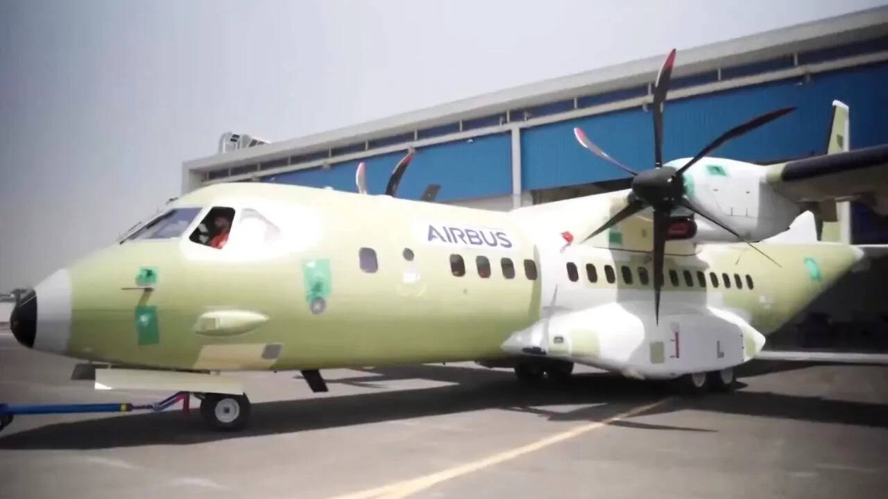 first ‘made in india’ airbus c-295 aircraft completes maiden test flight from vadodara