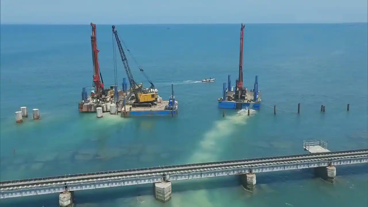 Pamban India's First Vertical Lift Bridge