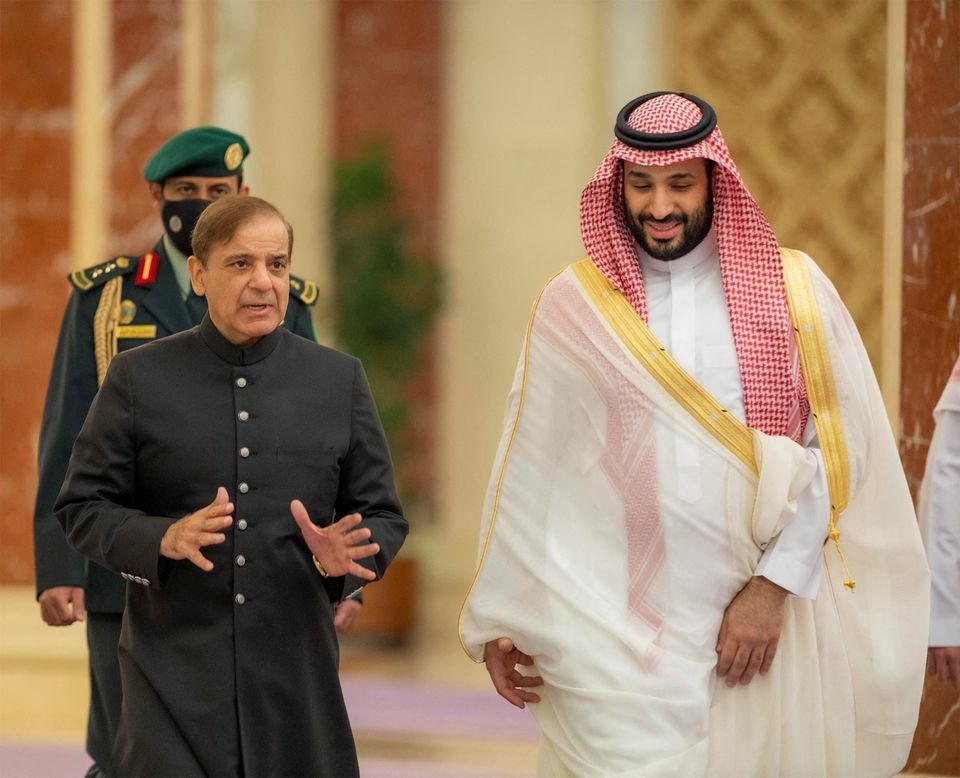 Crown Prince Mohammed bin Salman and Shehbaz Sharif