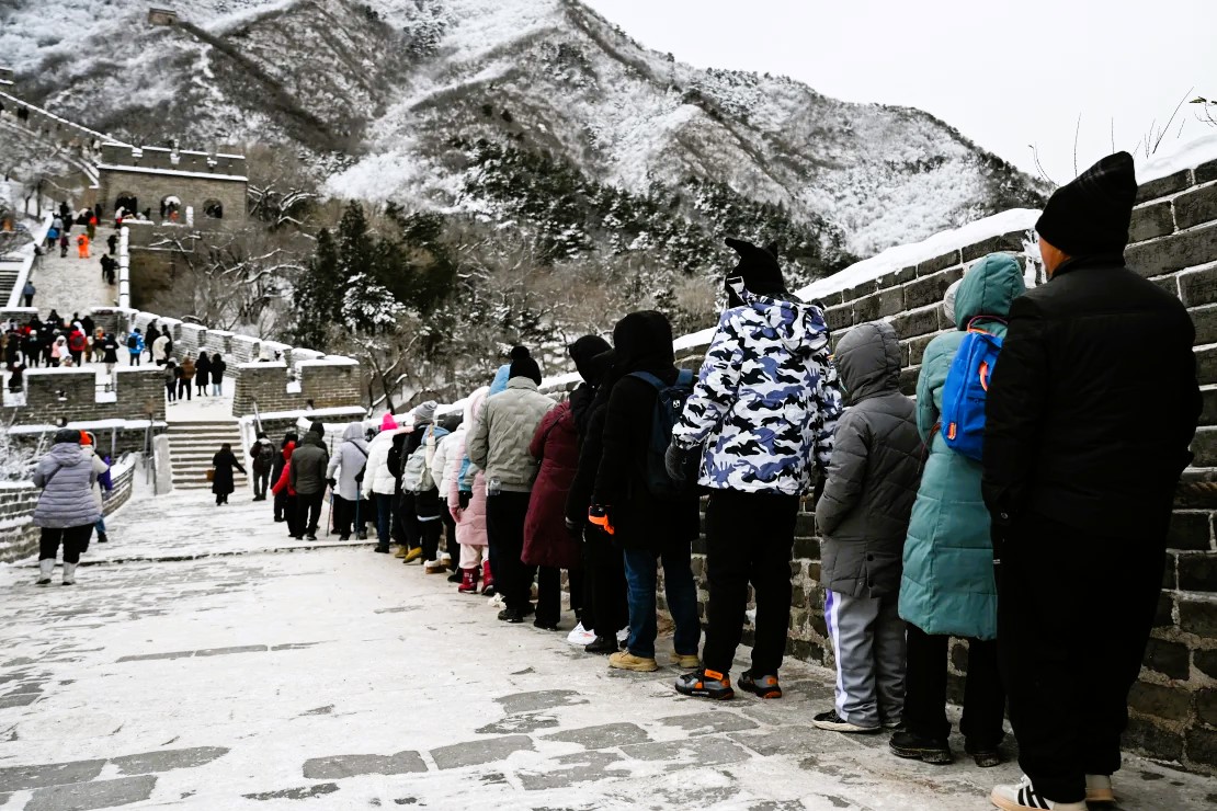 people at Great wall of china