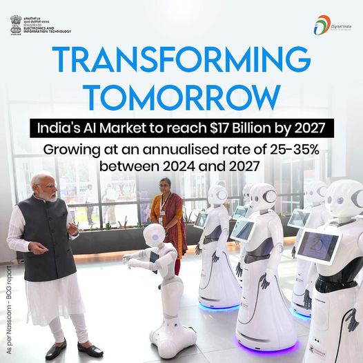 photo:By 2027, India's AI market is projected to reach approximately $17 billion