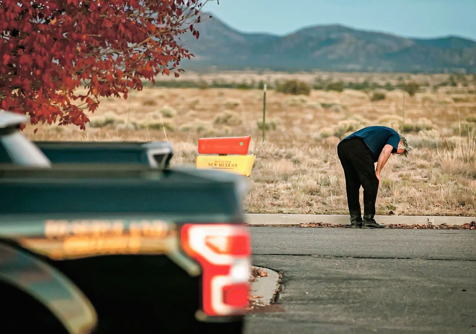 photo: Alec baldwin just after shooting on the set of Rust