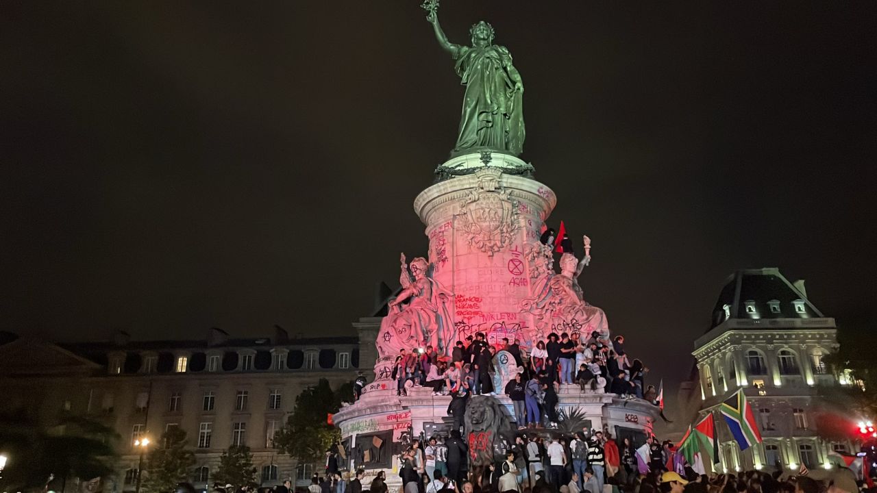 photo: Crowds gather at Place de la République in Paris.