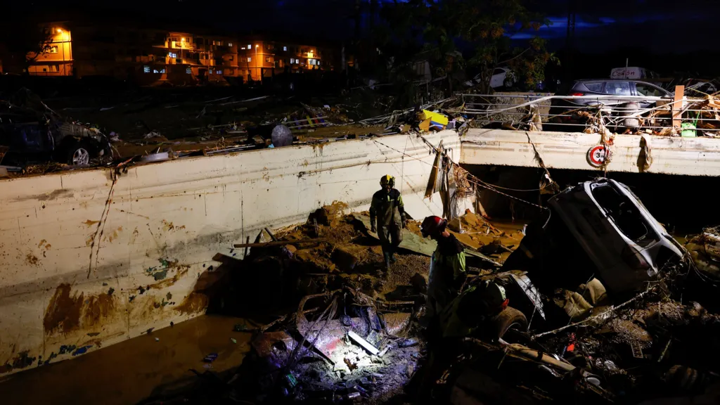 The town of Alfafar in Valencia was among those badly hit by the flooding