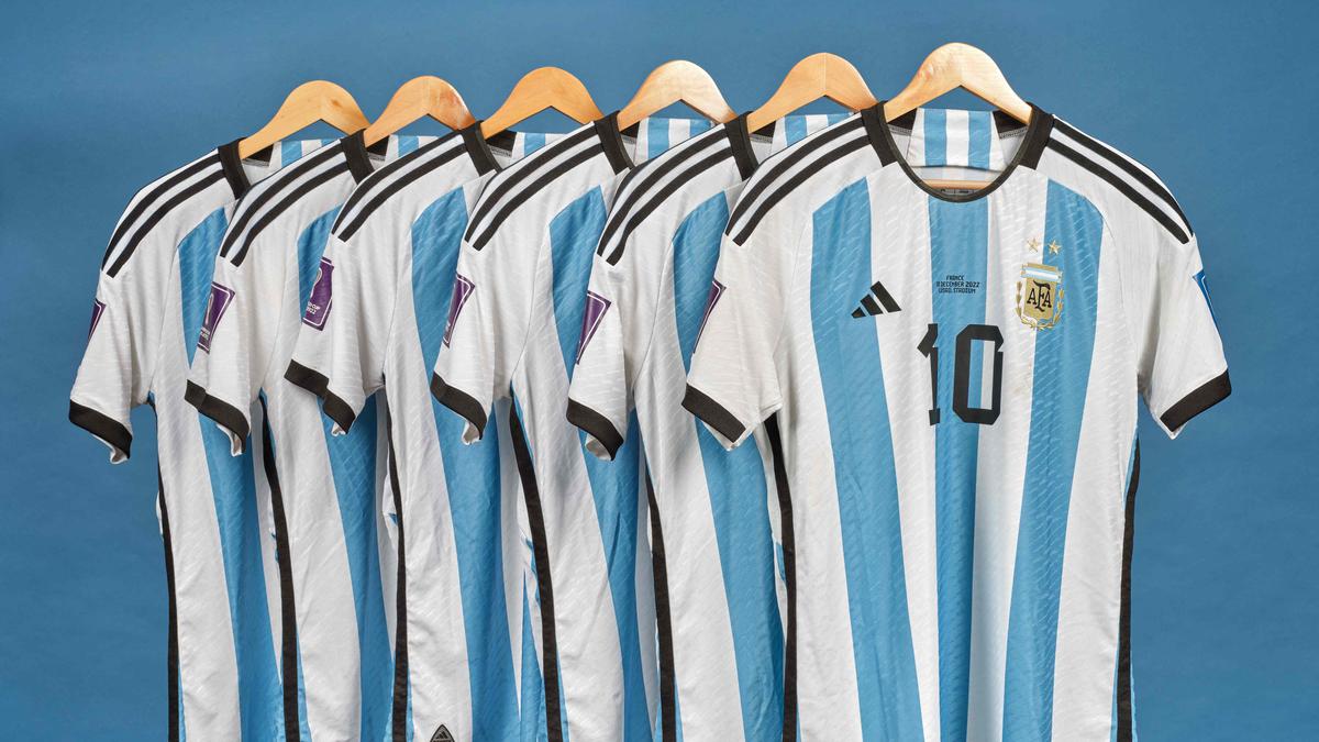 Lionel Messi's 6 World Cup 2022 worn jerseys sold for $7.8mn at auction