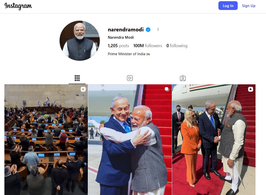 pm modi becomes first world leader to cross 100 million followers on instagram