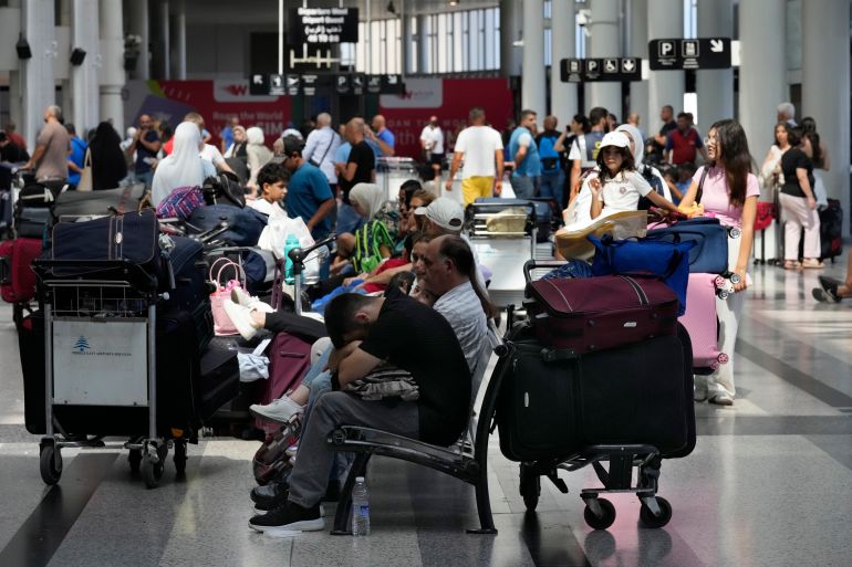 photo: people stranded at airports 