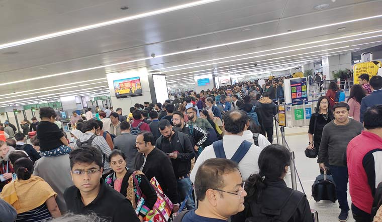 Chaos at Delhi Airport