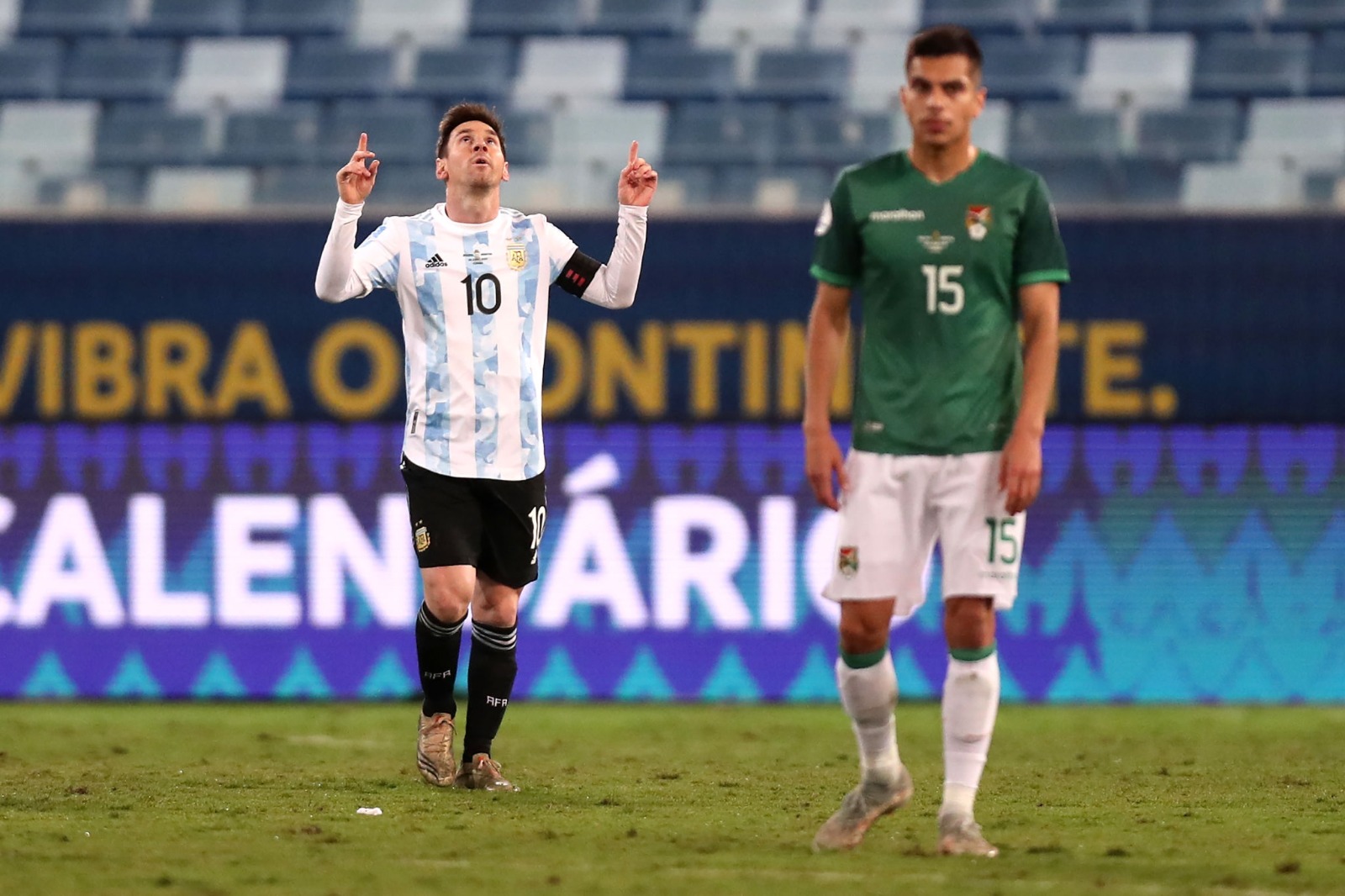 Messi celebrating his goal