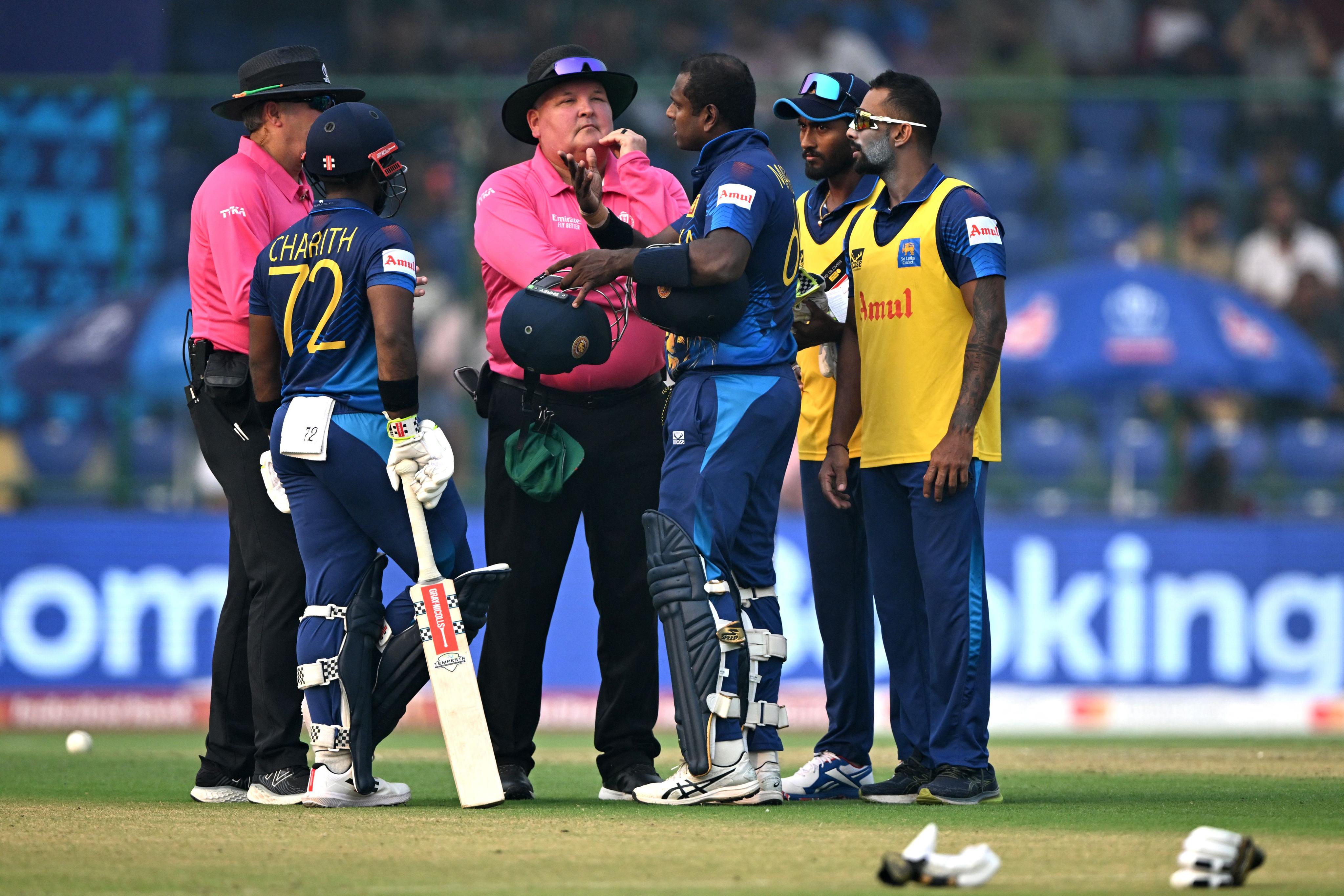 Photo: Angelo Mathews made history as the first cricketer to be 'Timed Out'