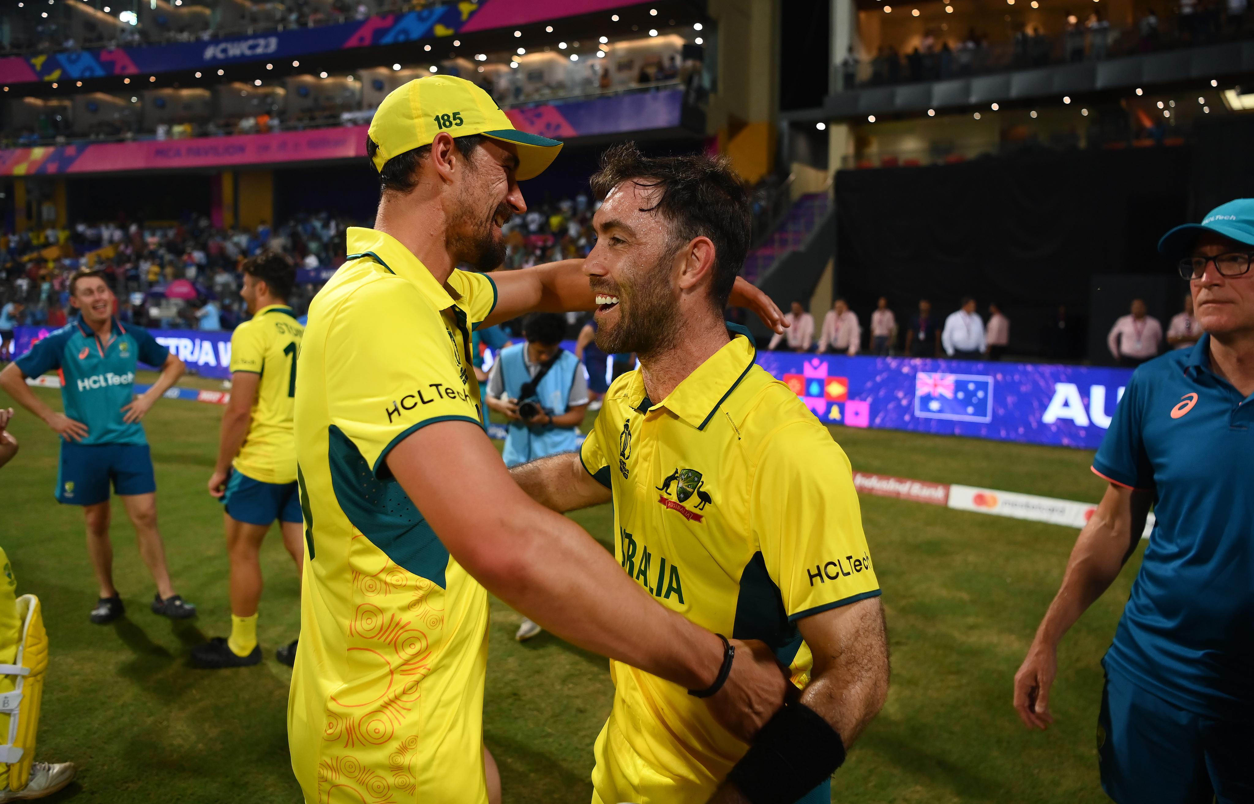 Photo:  Glenn Maxwell with Australian team