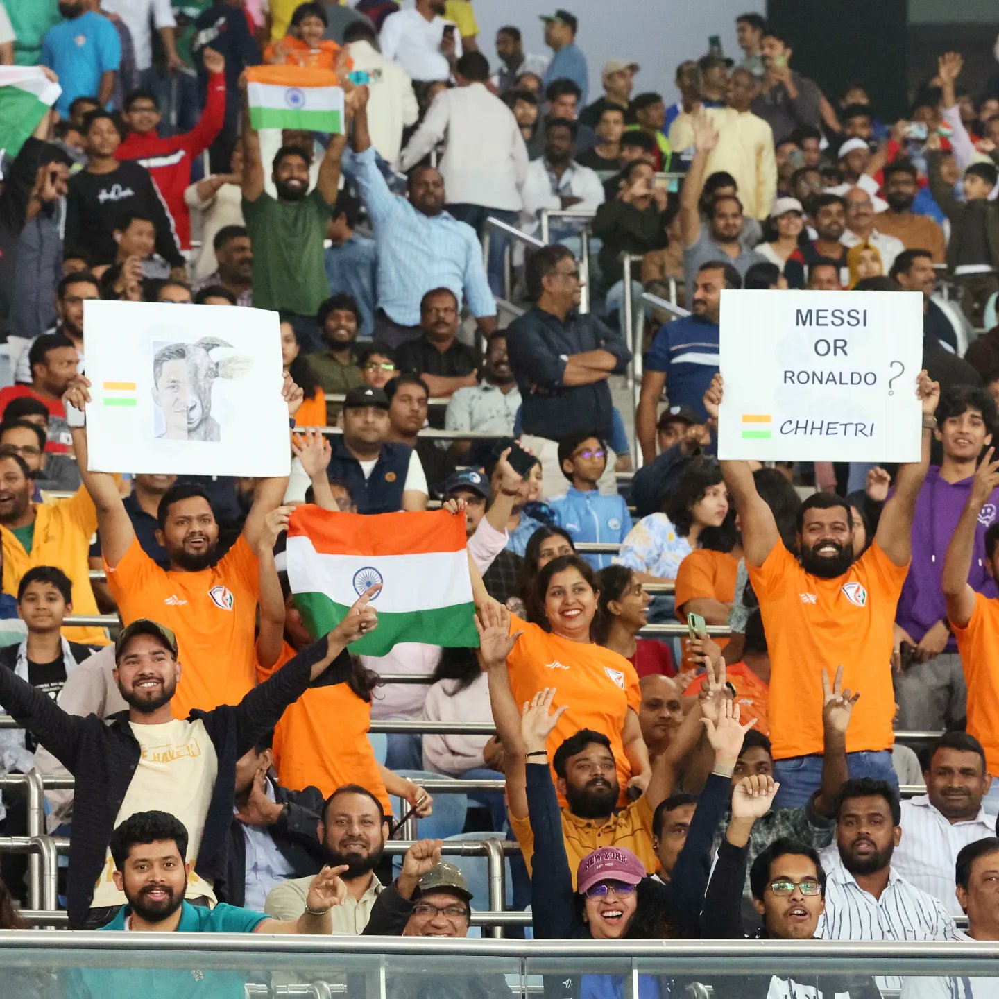 indian fans in stands in Kuwait 