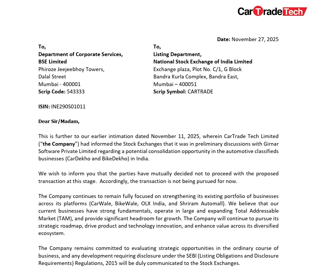 CarTrade in talks to Acquire CarDekho and BikeDekho- Biggest Auto-Tech Merger Yet?