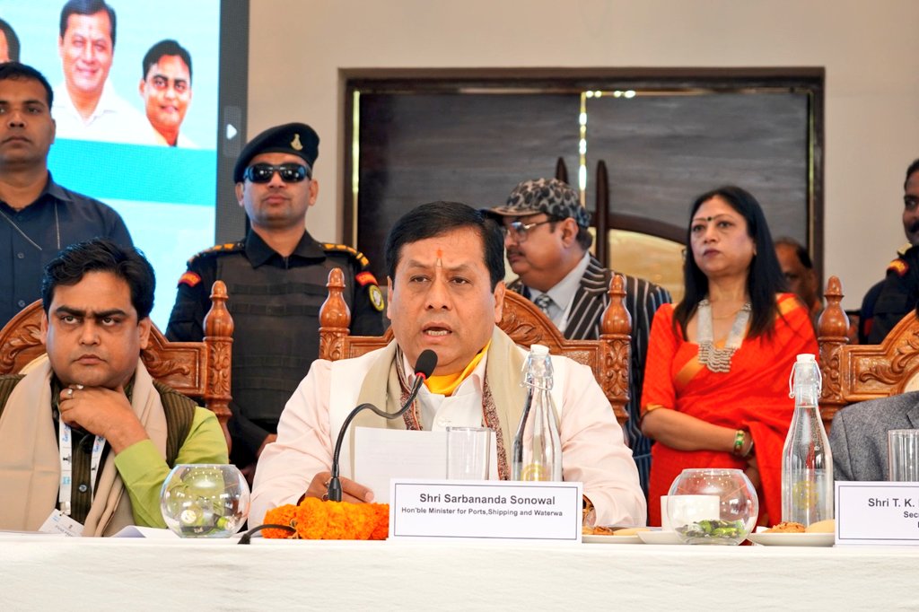 Photo: Shipping and ports minister Sarbananda Sonowal, 