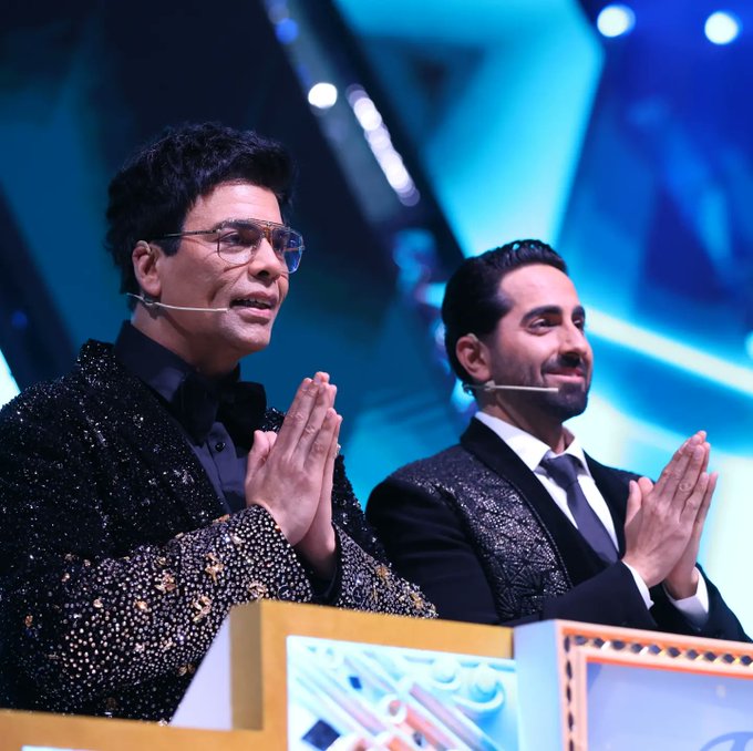 photo" presenters Karan johar and Ayushmann khuranna