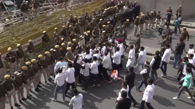 Youth Congress protest in Jaipur