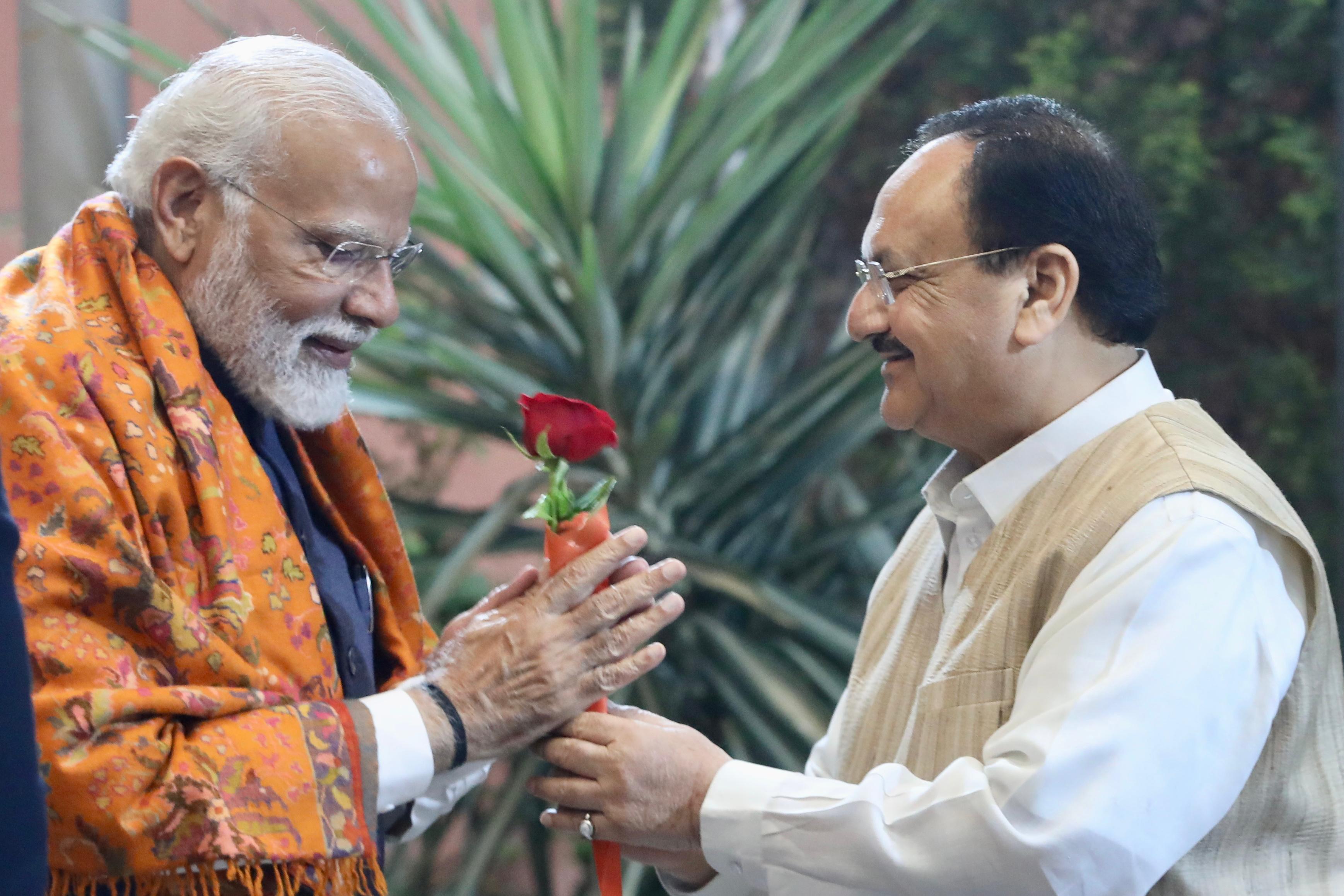 PM Modi with JP Nadda