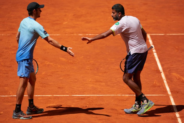 photo: bopanna at french open doubles