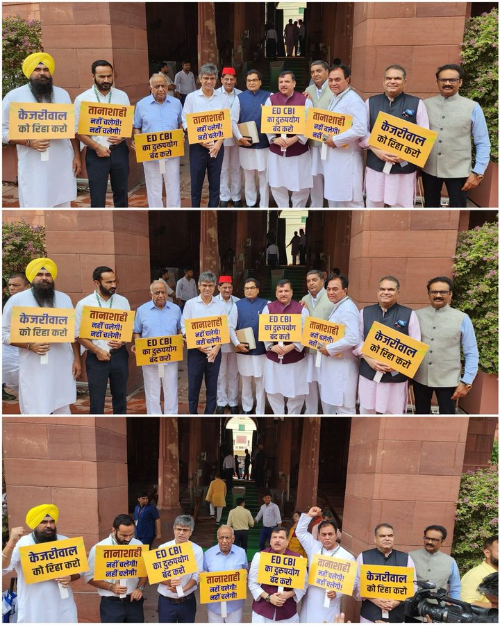 photo:aap protest outside parliament 