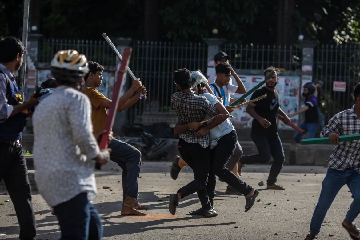 photo: Anti-quota protesters clash with police